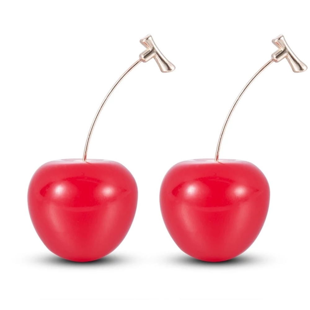 🍒 Cherry Earrings Red